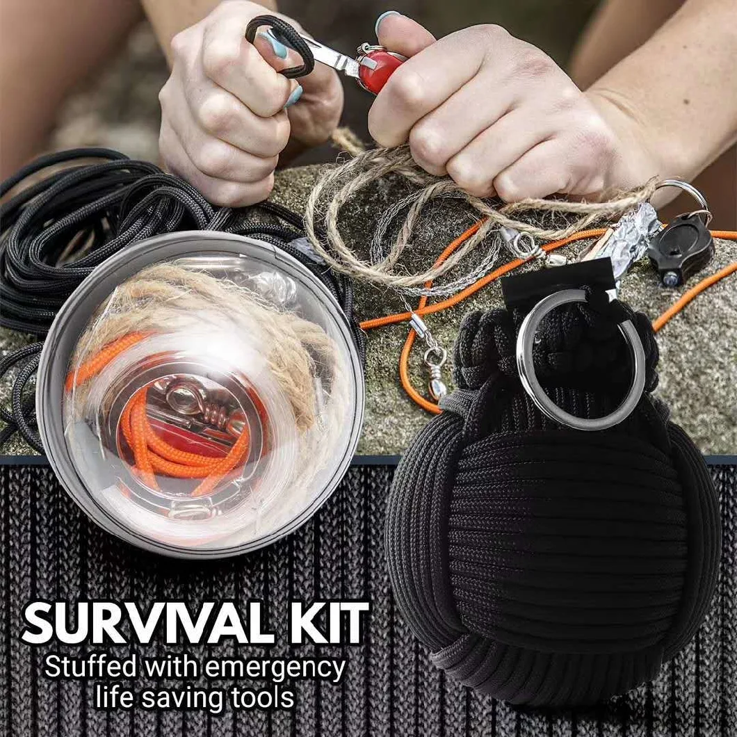 Waterproof Survival Kit Outdoor Emergency Kit 48 in 1 Paracord Tool Camping Hiking Hunting Ai15443