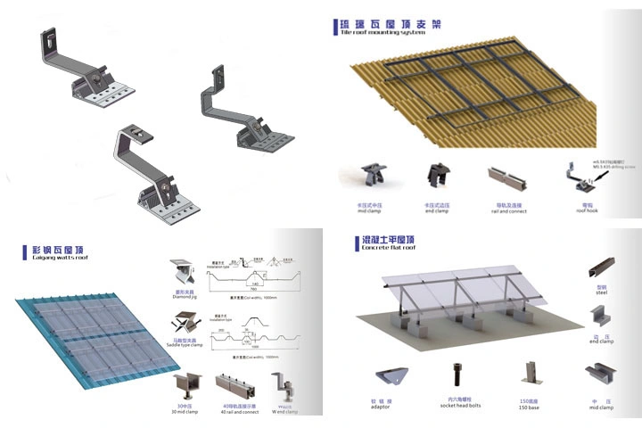 Solar Mounting System Solar Panel Roof Tiles Mounting Aluminium Bracket Solar Installation Accessories (Hooks)