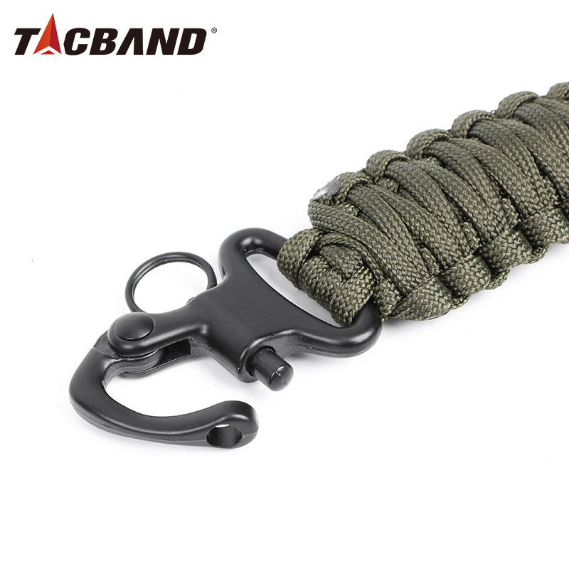 Tacband Braided Paracord Can Opener Carabiner Key Chain Outdoor Survival Kit