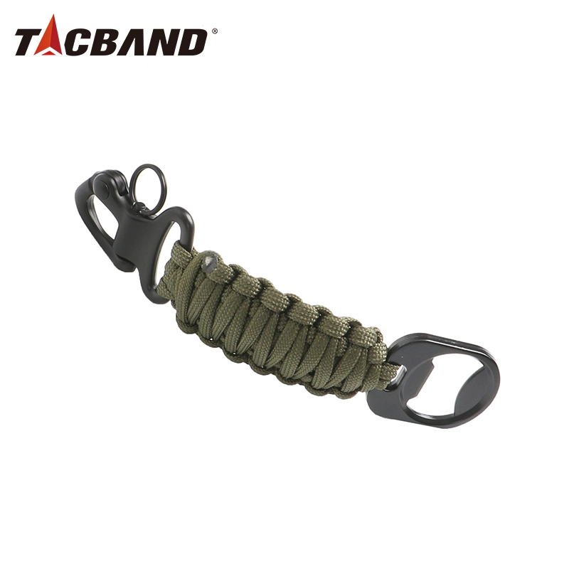 Tacband Braided Paracord Can Opener Carabiner Key Chain Outdoor Survival Kit