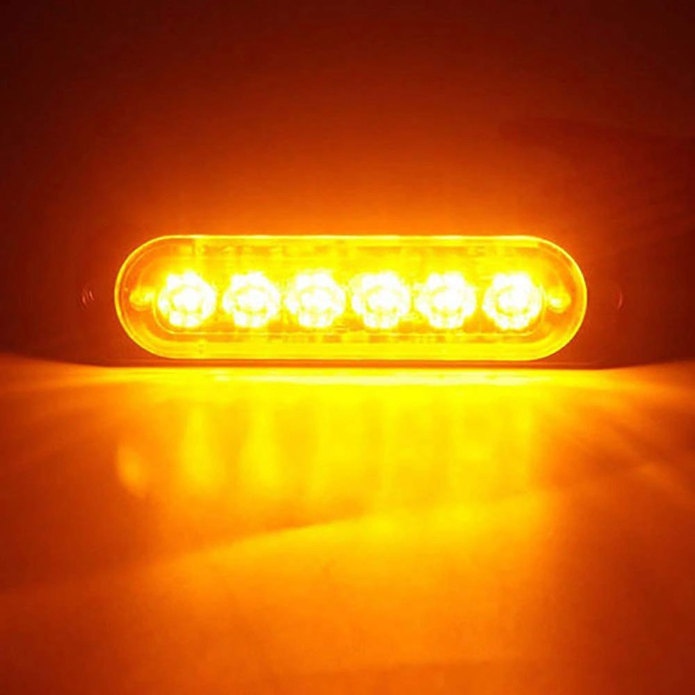 6 LED Tow Trucks Flush Mount Grille Side Marker Emergency Strobe Light Kit Bl13112