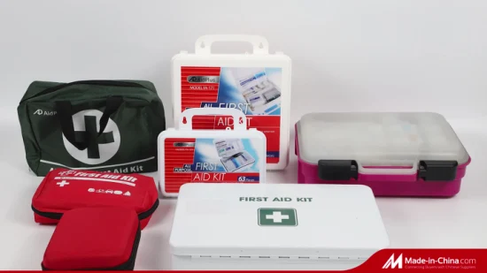 Mini CE FDA ISO Approved Plastic Medical Level Survival First Aid Box Kits Produdct Supplier for Home Car Auto Travel Family Outdoor